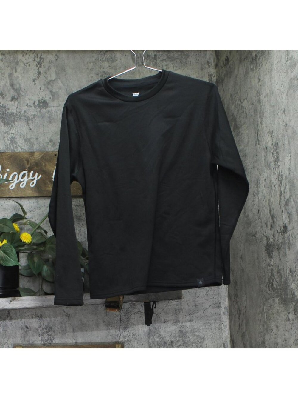 Heat Holders Mens Thermal Lined Base Layer Shirt Top Long Sleeve Black S